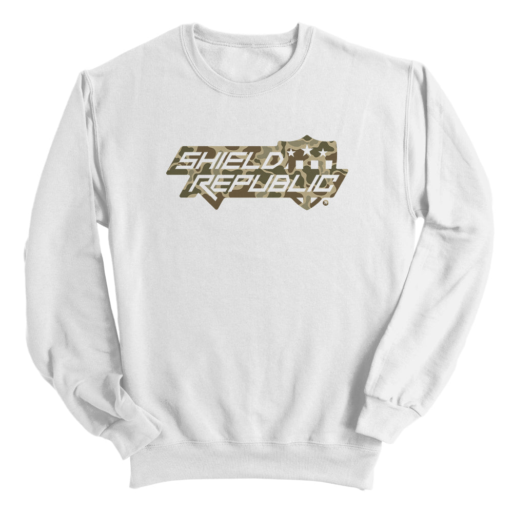 Shield Republic Duck Camo Stacked Logo (Front)