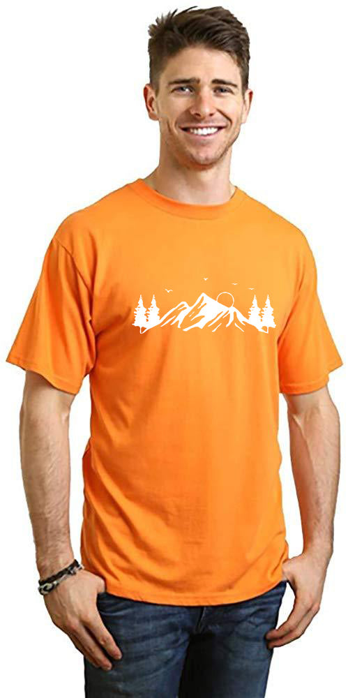 Men's Bamboo Viscose/Organic Cotton Short Sleeve T-Shirt with Print Mauna Kea